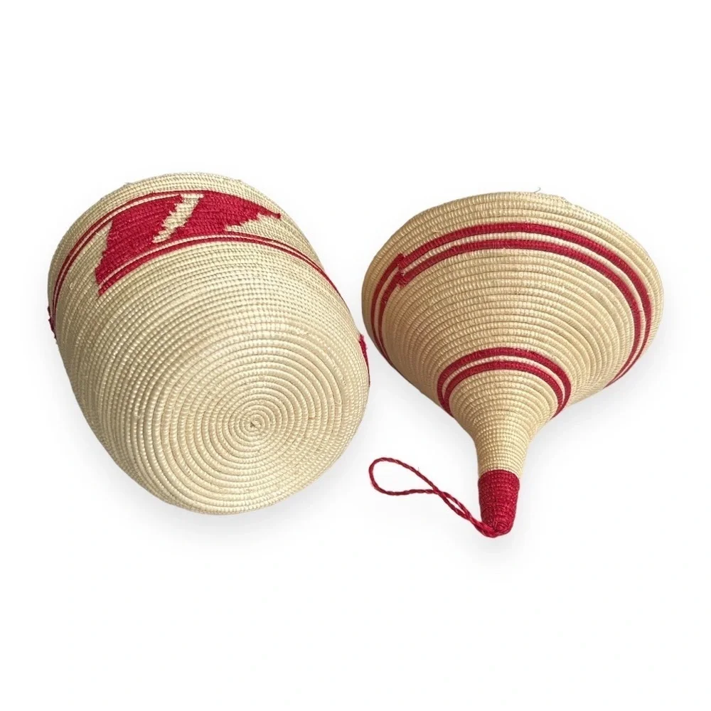BWIZA Woven Basket Symbolize Hard Work Beauty Honor of‎ the Women Red Natural